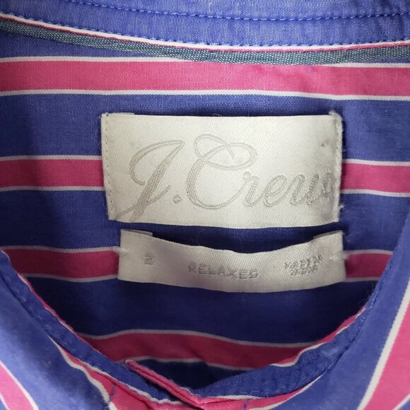 J Crew Maternity Button Up Shirt Blue Stripe Cotton Poplin Relaxed Fit Size 2 - Picture 6 of 9
